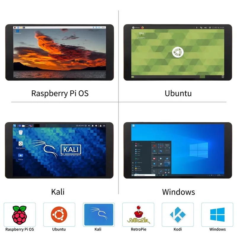 Imagem -06 - Ips Capacitive Touch Display Monitor Tela Lcd Hdmi Tela Secundária pc Raspberry Pi5 4.3 5.0 5.5 7.0 8.0 10.1 1024x600