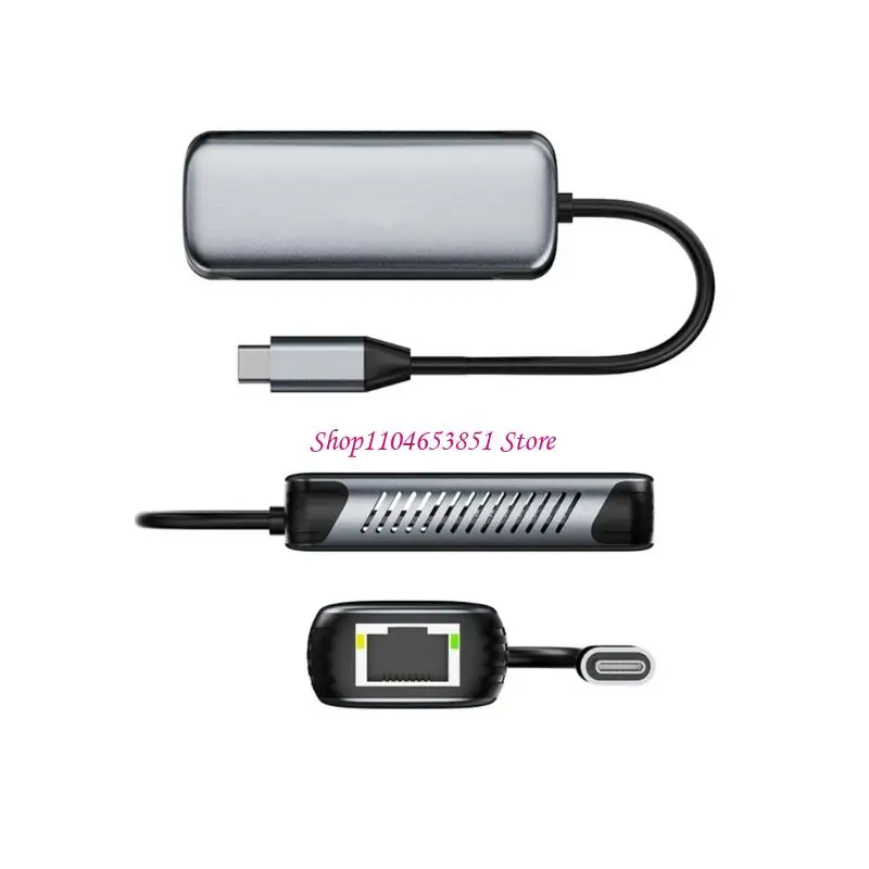 USB Type C to RJ45 Ethernet Adapters 5Gbps Fast Data Transfer Metal Housing for Gaming And Office  view 2