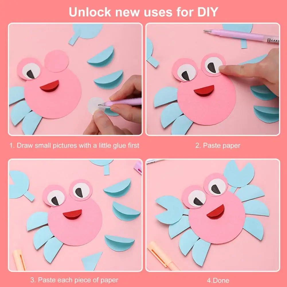 6ชิ้นปากกากาวแบบแห้งเร็วเปลือกพลาสติกแบบพกพาสำหรับนักเรียนเครื่องเขียนแท่งกาวเหลว