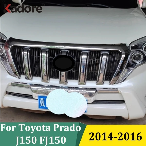 

Для Toyota Prado J150 FJ150 2014 2015 2016, хромированная передняя центральная решетка, бампер, глянцевая гоночная решетка, решетки, аксессуары для отделки