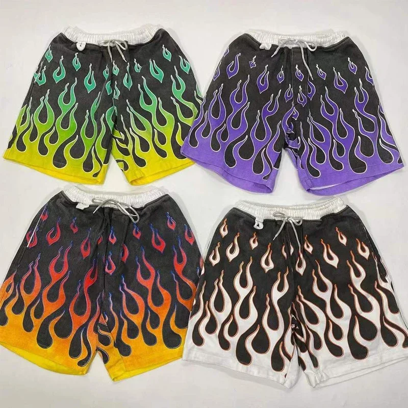 

Bar Nightclub Dj Ds Wear Flame Pants Shorts Summer Men'S Jacket Singer Gogo Costumes Jazz Sets Stage Performance Outfit XS3594