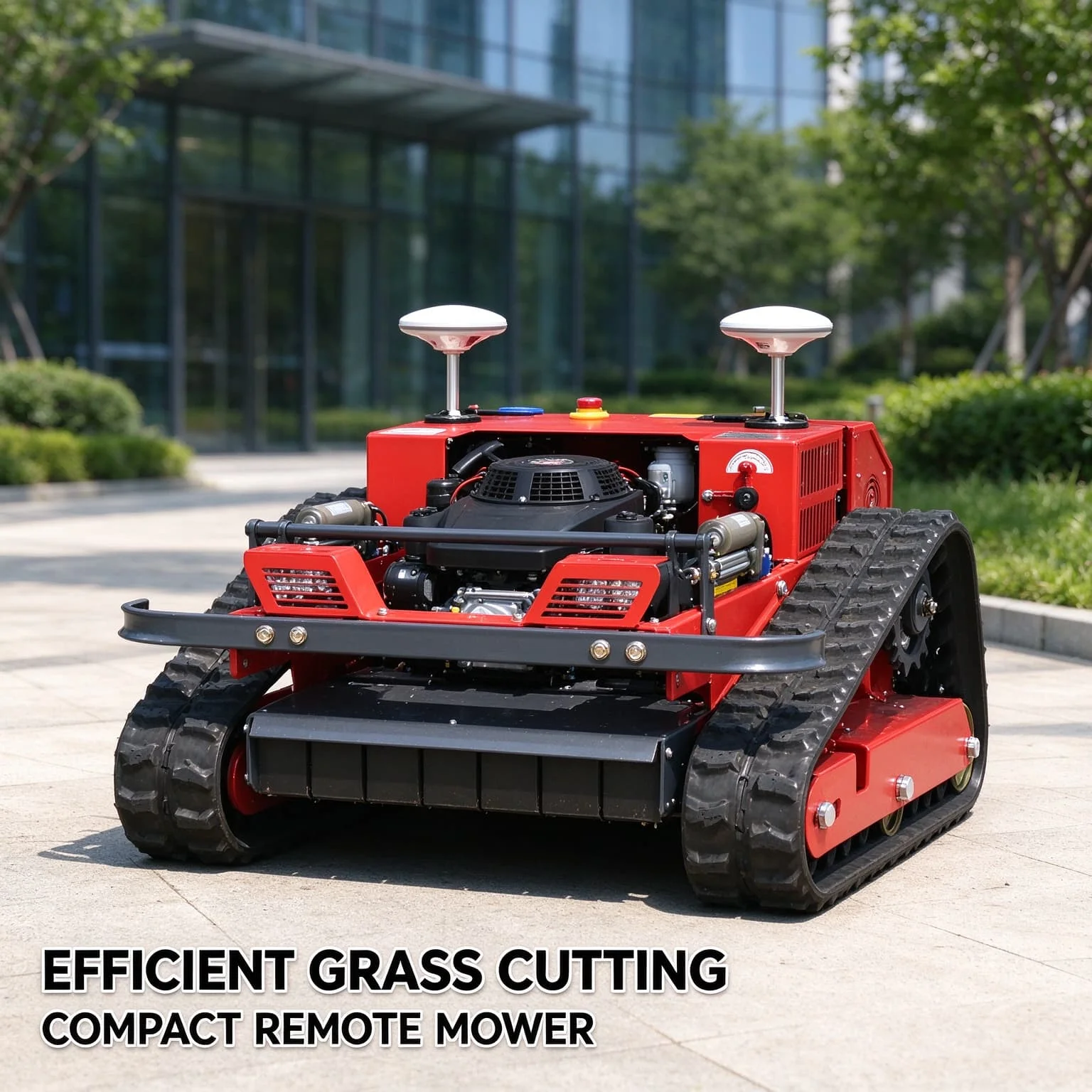 Customized Agricultural Grade GPS Strong Power Self Propelled lawn mower with remote control For Hillside Fruit Yard