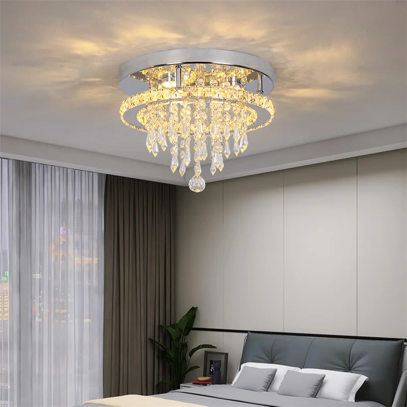 K9 Crystal Ceiling Light Living Room Bedroom Led Chandelier Lustre Aisle Luminaire Luxury Home Deco Pendant Lamp Hanging Lighti