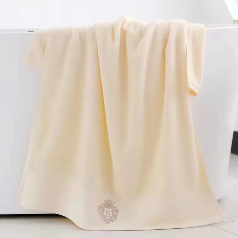 70x140cm Cotton S Cream Embroidered Bath Towel Absorbent Quick Dry Adult Bathroom Towel Soft GIFT Big Towel for Bath