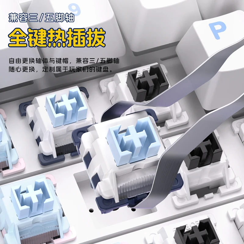 LEOBOG Hi98Pro Mechanische Tastatur 3Mode 2,4G Bluetooth Drahtlose Tastatur Gamer Tastenkappen PBT Hi98 Pro Benutzerdefinierte Gaming Tastatur Geschenk