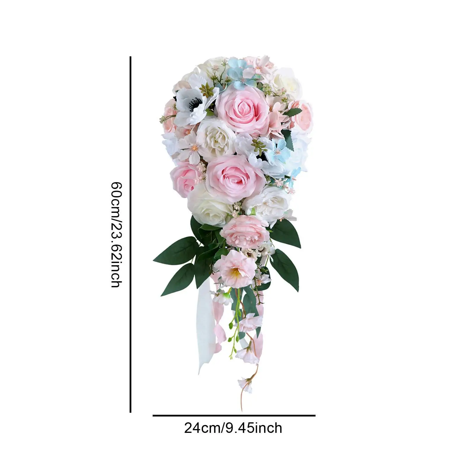 باقة الزفاف ديكور المنزل قطرة الماء أنيقة شكل شلال الزهور وهمية