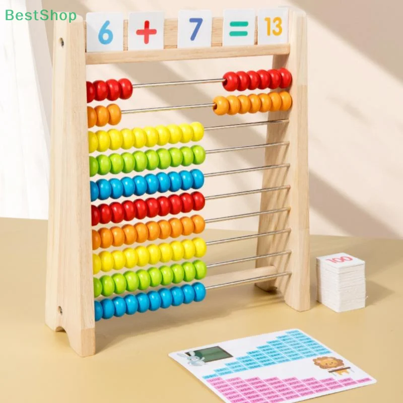 ♥ ♥ ♥ Zabawka edukacyjna abakus dla najmłodszych dzieci, 10-rzędowy kolorowy kalkulator specjalnie dla uczniów szkół podstawowych