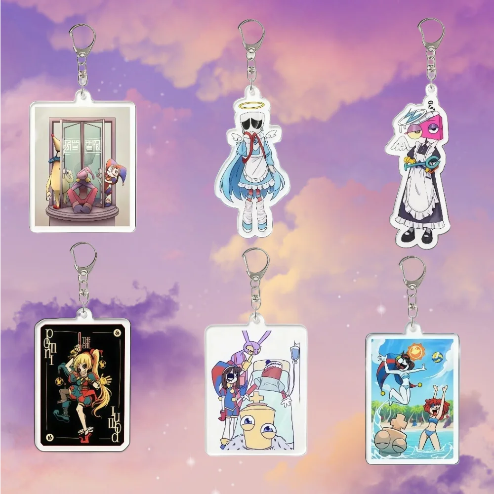 Porte-clés en acrylique 5 cm pour TADC Gangle Jax Ragatha Zooble Pomni, accessoire d'anime, pendentif décoratif personnalisé, cadeau de festival