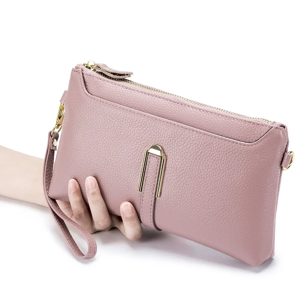 Genuine Leather Women Crossbody Bag High Quality Wristlet Clutch Purse Bags Female Small Shoulder Handbag Mobile Phone Bags