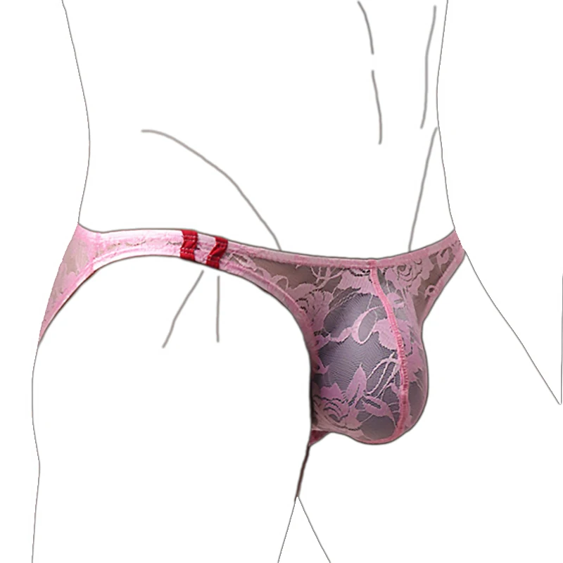 

Ropa Interior Gay Mens Lingrie Low Waist Underwear Sexy Breathable Elastic Lace Mesh Pouch Briefs See Through Bikini Slip Homme