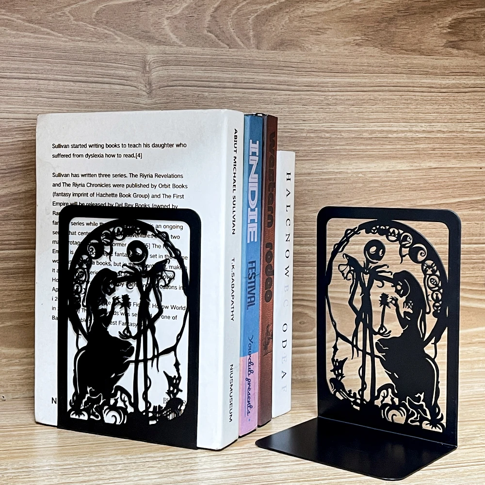 Fermalibri a tema anime horror Jack Sally Decorazioni per il desktop a tema spaventoso Decorazioni per la casa di Halloween Fermalibri anime