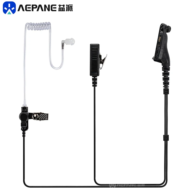 Earpiece Headset Surveillance with PTT for Motorola DP4400 DP4400e  DP4401 DP4401e DP4600 DP4600e DP4600  DP4601e  Walkie Talkie