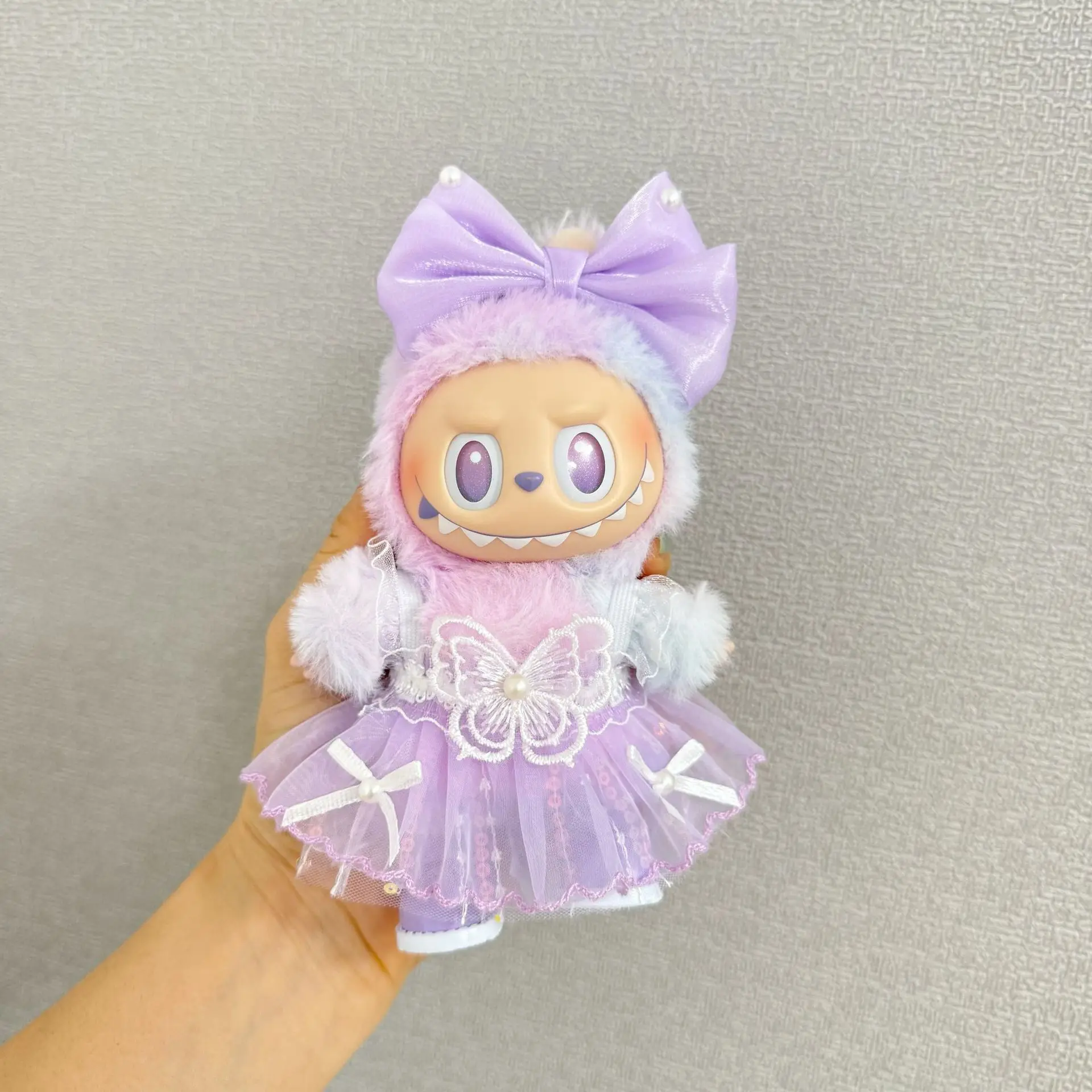 

Labubu Doll Clothes 1st 2nd 3rd Pendant Labubu Clothes Pink Butterfly Fairy Purple Princess Dress Generation 1 2 3 LABUBU Cute