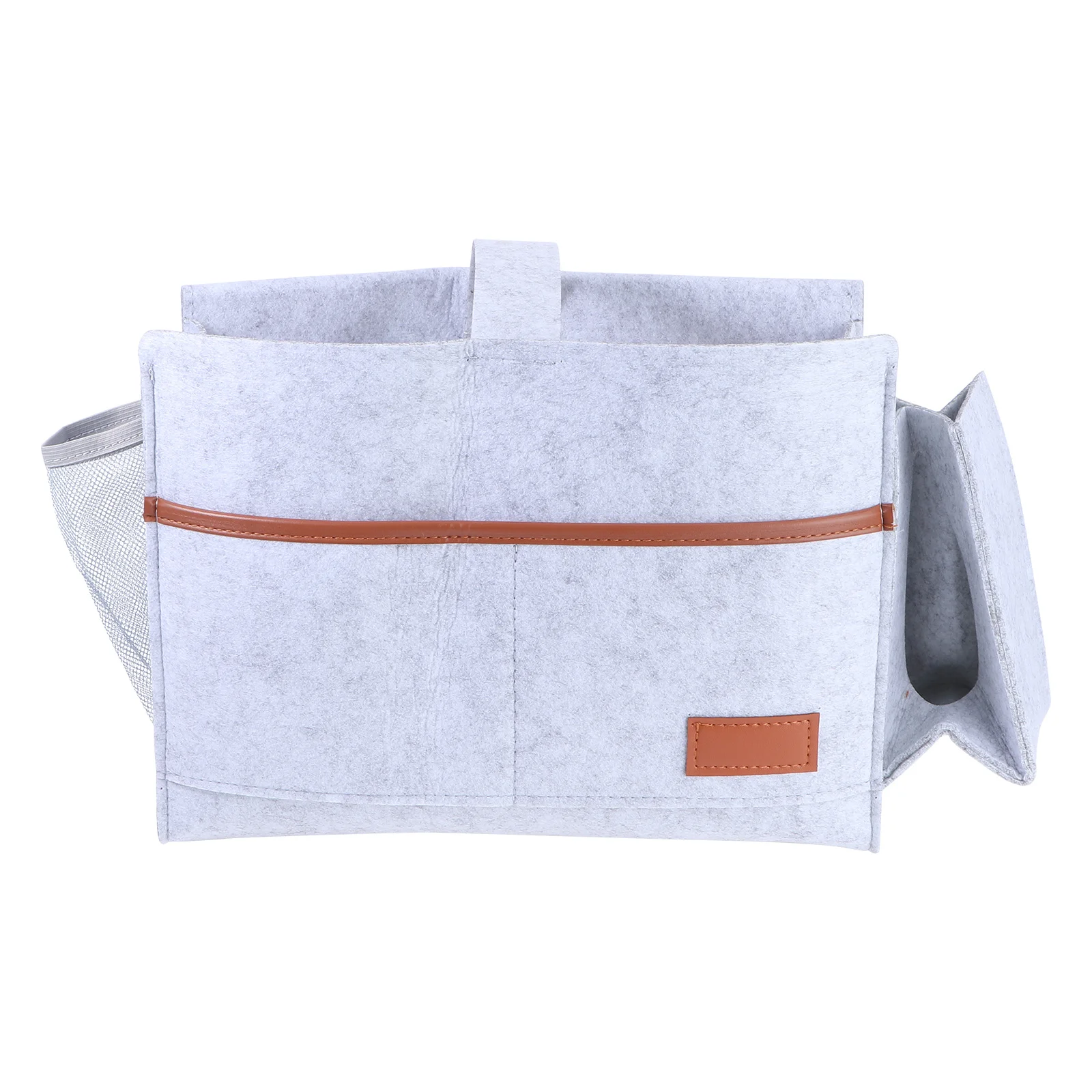

1pc Felt Bedside Caddy Storage Bag For Sofa Head Organizer Heavy Duty Hanging Pouch Dorm Desk Side Sundries Holder