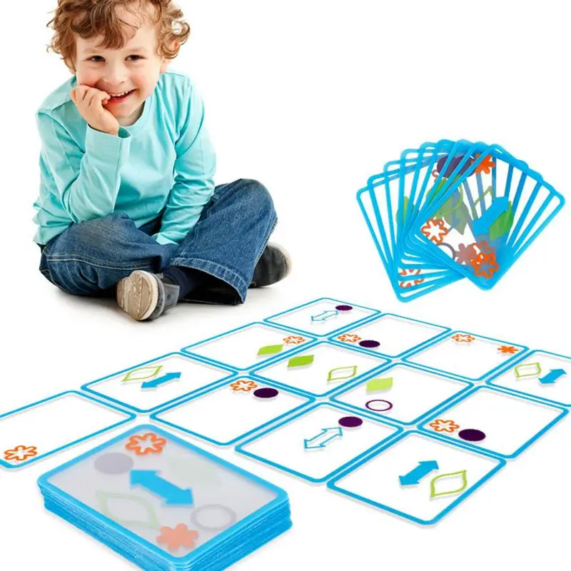 Overlapping Board Card Games Children's Birthday Toys Spatial Logical Puzzle Overlap Cards Game Toy Family Challenge Fun Swish