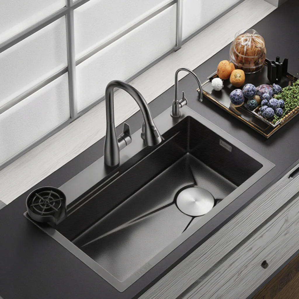

Stainless Steel Morden Large Kitchen Sink Slag Collection Sink Style large kitchen sink with faucet Sink