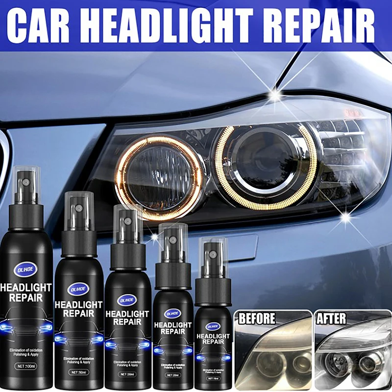 Car Headlight Polishing Agent Scratch Remover Repair Fluid Headlight Renewal Polish And Maintenance Liquid Kit Auto Accessories