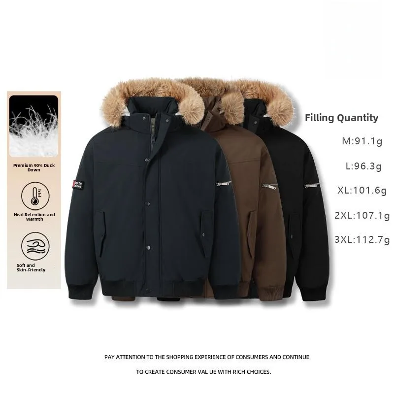 

American Stand White Du down Wolf King Mountain Eagle down Jaet 200g Simulation Fur Hard Core Outerwear