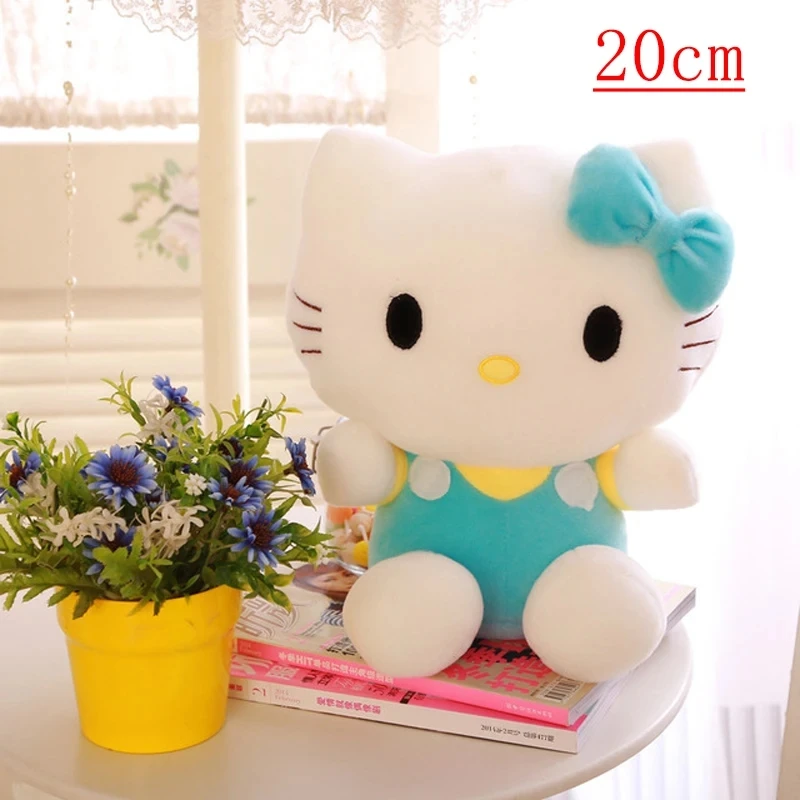 Hello Kitty Plush Toys Sanrio Cute 20cm Movie KT Cat Dolls Soft Stuffed Hello Kitty Birthday Gifts For Kids Animals Toys