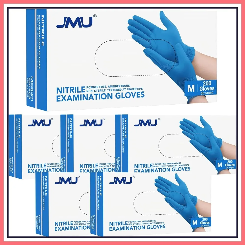 

Medium Nitrile Gloves 1200 Count, 3.5Mil, Latex Free, Powder Free, Disposable Medical Gloves, Blue