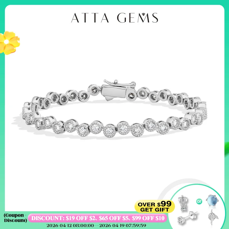 

ATTAGEMS Classic Hot Sale Moissanite Bracelet For Women Men Wedding Dazzling Jewelry S925 Silver Tennis Bracelets Tendance 2026