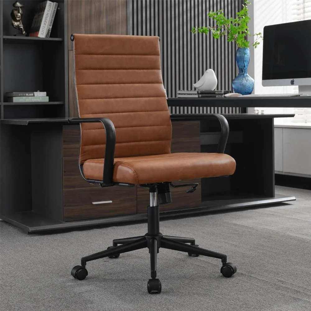 Silla de escritorio de oficina, sillas para sala de conferencias, silla giratoria ejecutiva ergonómica moderna, cuero PU de altura ajustable