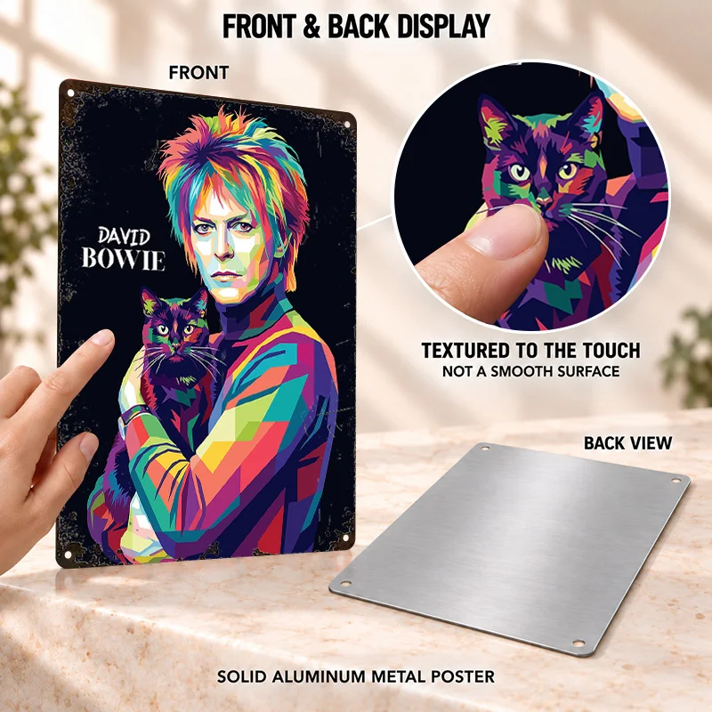 David Bowie Singer Aluminum Posters Personalized Metal Sign Modern Music Inspired Design Wall Art For Bedroom Collector Gift