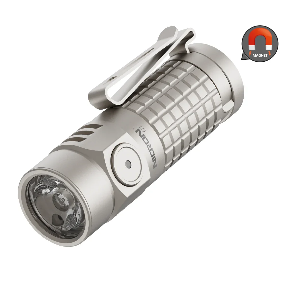 

NICRON C1 Titanium Alloy EDC Type C Rechargeable Flashlight RGBW LED Mini Pocket IP68 Torch Light with Strong Magnetic Tail