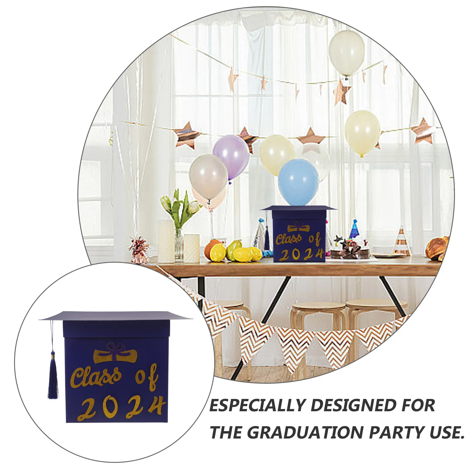 Graduation Cap Shaped Message Box Paper Card Holder for Graduation Party Decor Desktop Display Keeps Blessings Memories Longtime