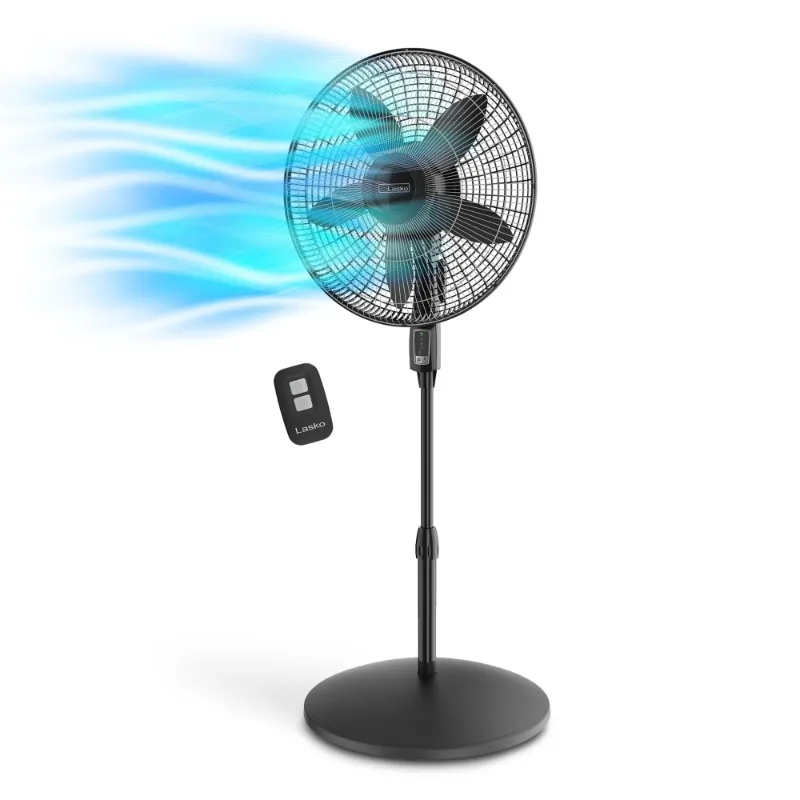 

Lasko Cyclone Max 18 дюймов, 4 скорости, 23 фута/с, высокоскоростной вентилятор с дистанционным управлением, черный, S18605