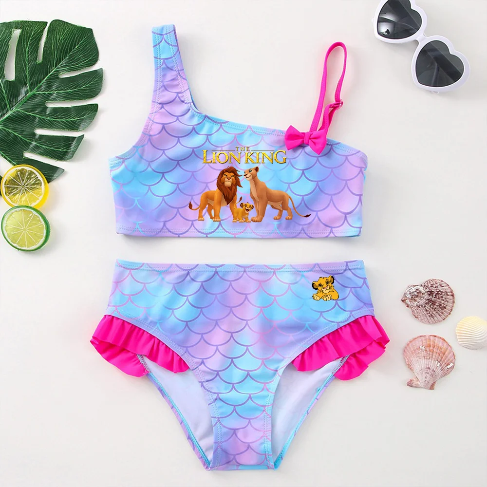 

The Lion KingGirls Swimsuit One-Piece Bathing Suits Children's Dresses Summer Swimwear Beach Suit Kids Wear Mermaid Fish Scale