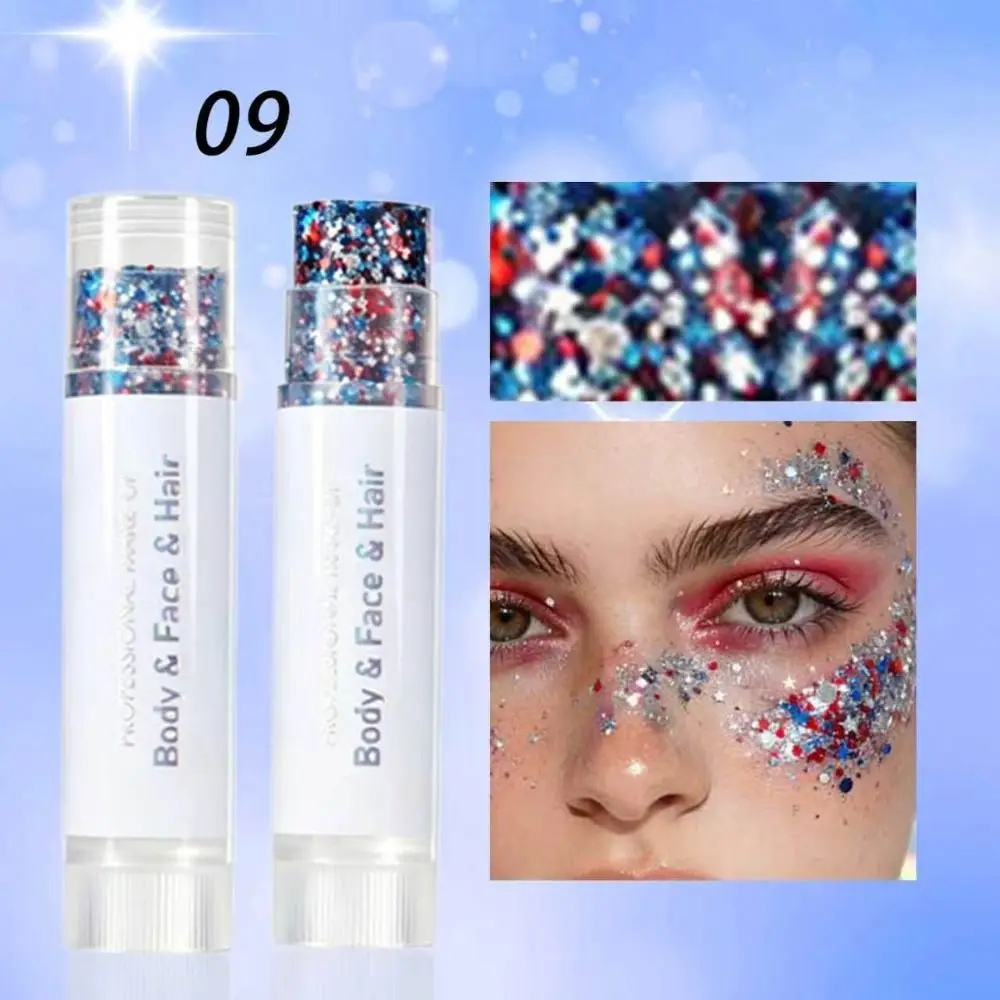 Long-Lasting Shine Body and Facial Glitter Thick Mermaid Shimmer Glitter Stick Festive Sequins Gel Body Art Painting Body Makeup