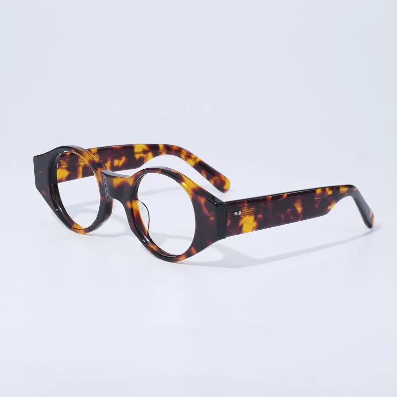 

Vintage Round Frame Glasses for Men Myopia Reading Eyewear Retro Thick Acetate Women Optical Prescription Custom Logo Eyeglasses