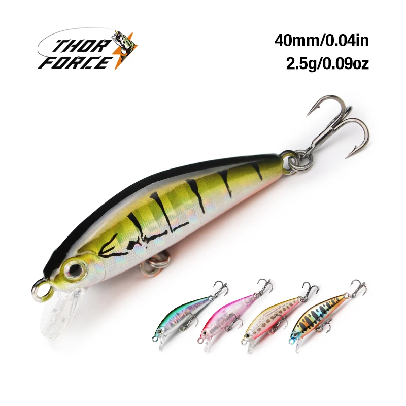 THORFORCE 4CM 2.5G Micro Suspend Minnow Fishing Lure Jerkbait Mini Slow Artificial Plastic Hard Bait Wobblers Swimbait Crankbait