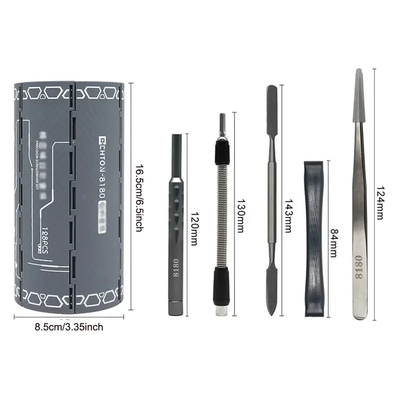 Multi Functional Magnetic Cross Drill Bit 128 in 1 Precision Screwdriver Set, Used for Manual Maintenance of Mobile Phones