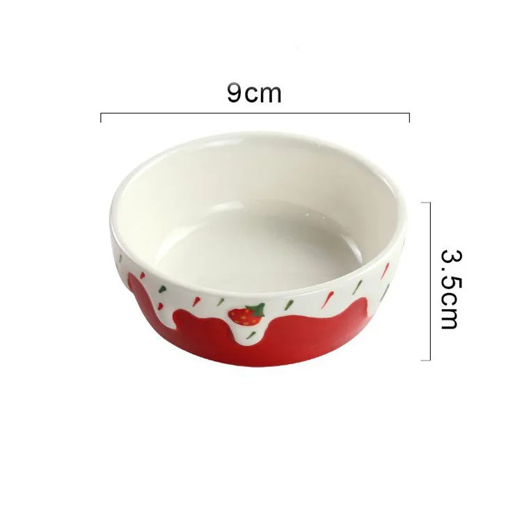 Hamster ceramic food bowl large size golden bear rabbit Totoro hedgehog guinea pig anti rollover and splash food bowl view 3