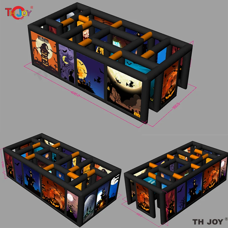 

Spooky Adventure: изготовленная надувная игра-лабиринт на Хэллоуин 6x4 м с привидениями и воздуходувкой высокой мощности