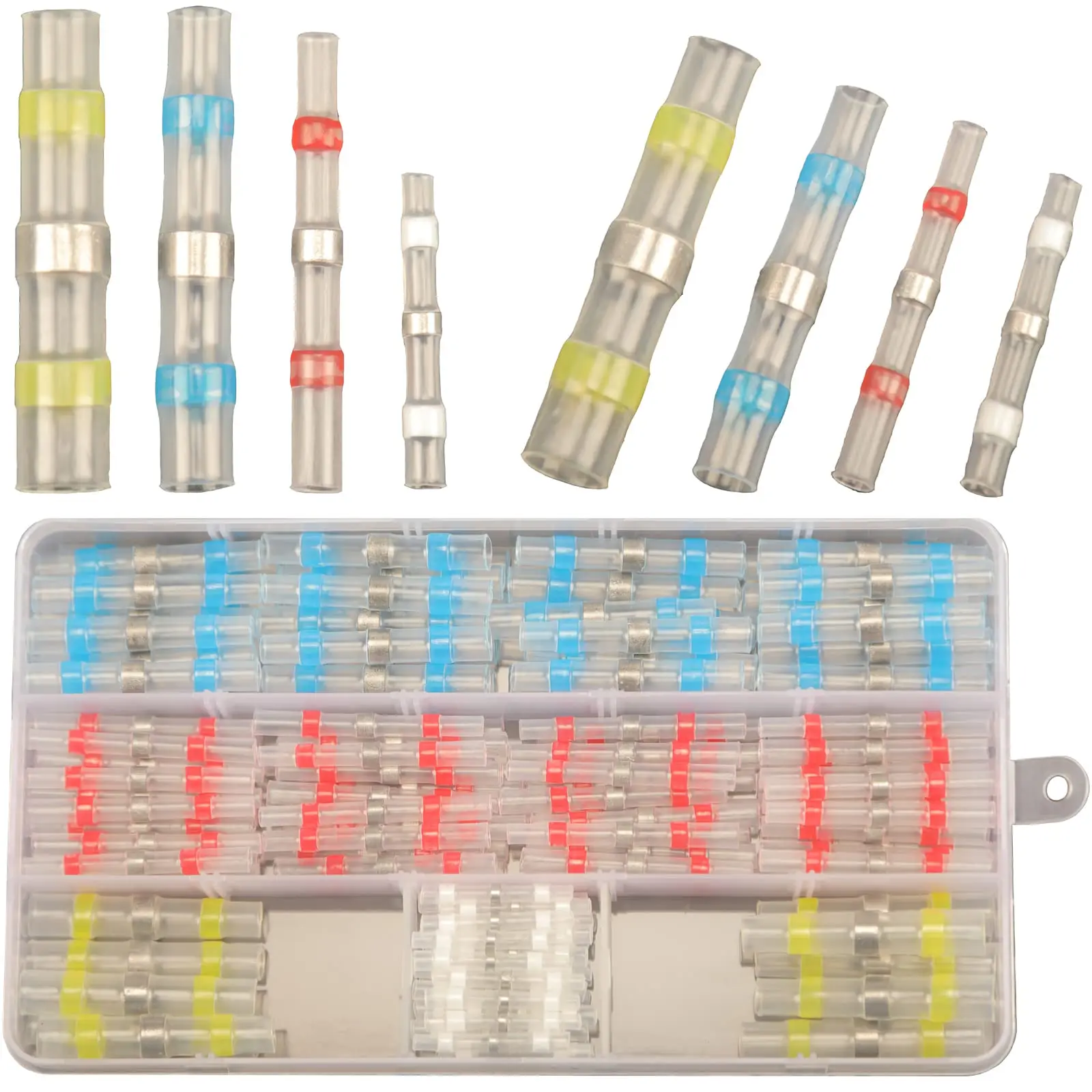 100PCS Waterproof Solder Seal Wire Connectors, Heat Shrink Terminals Kit, Marine Grade Butt Splice Connectors