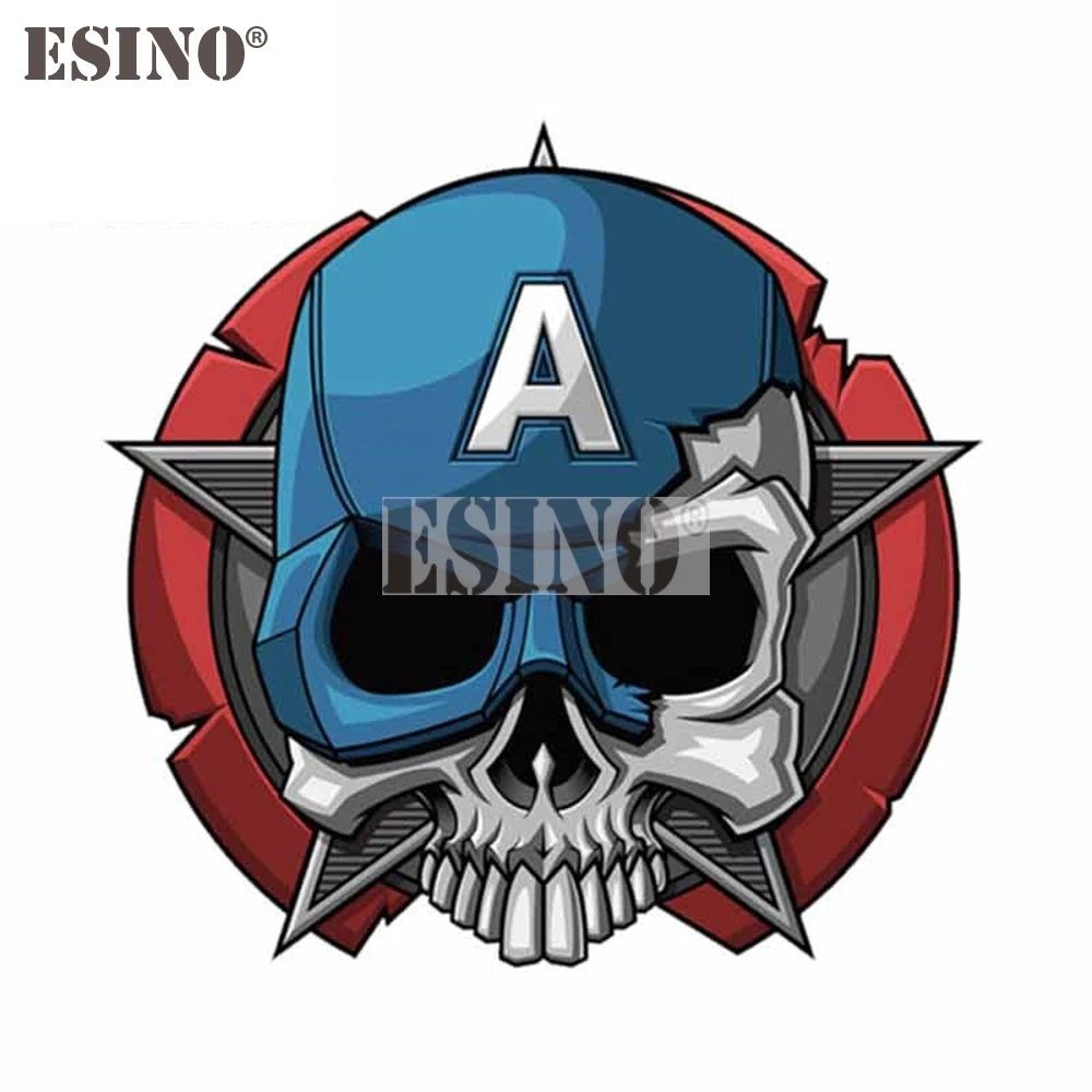 Cool Captain Skull Helmet Car Decal, Waterproof Vinyl Hero Graphic Sticker for Vehicle Bumper, Rear Window, Truck & Laptop