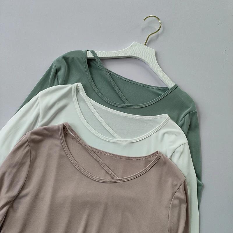 Sport-Top für Damen, lockeres Laufshirt, schnelltrocknend, großes, lässiges, atmungsaktives, schweißableitendes Yoga-Outfit, Langarmshirt – Detail 10