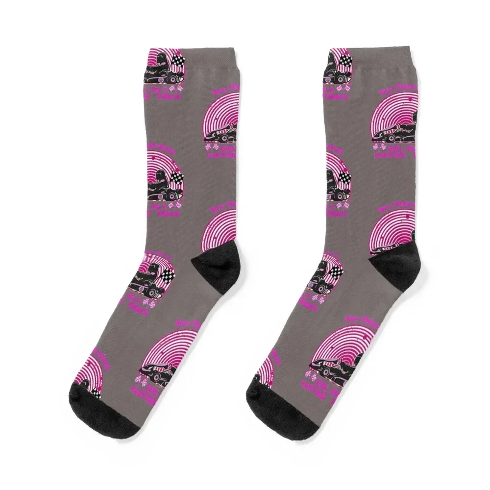 

Go Kart Racing Girl on A Karting Track Socks Novelties kawaii shoes Ladies Socks Men's