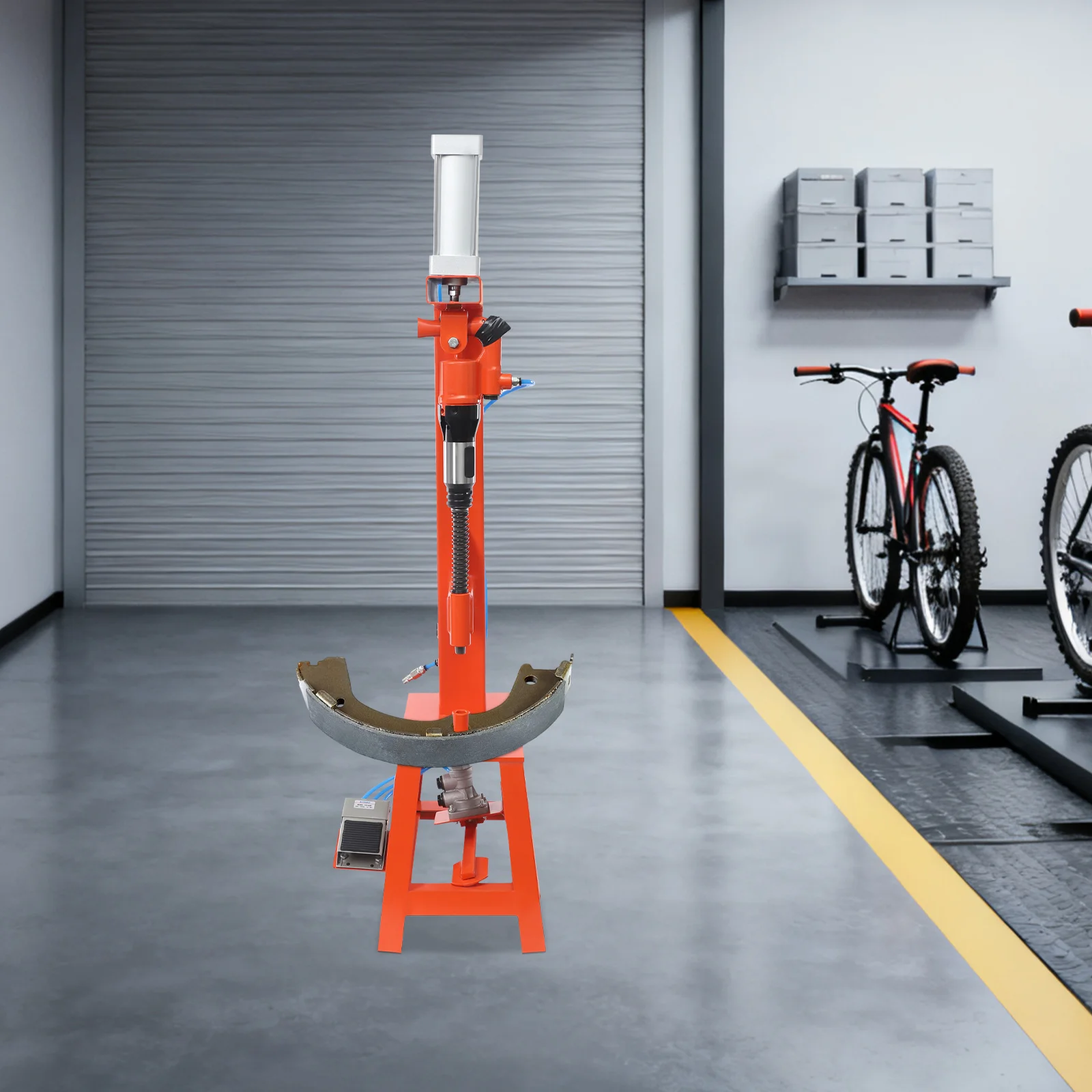 آلة تثبيت وسادة الفرامل الهوائية باللون البرتقالي، 8J Impact Energy 1MPa Max Air Pressure Floor Standing