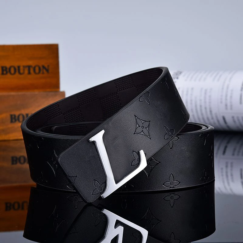 2024 Luxury Fashion Designer Men's Buckled Leather Men's PU Leather Belt Business Casual Decorative Belt