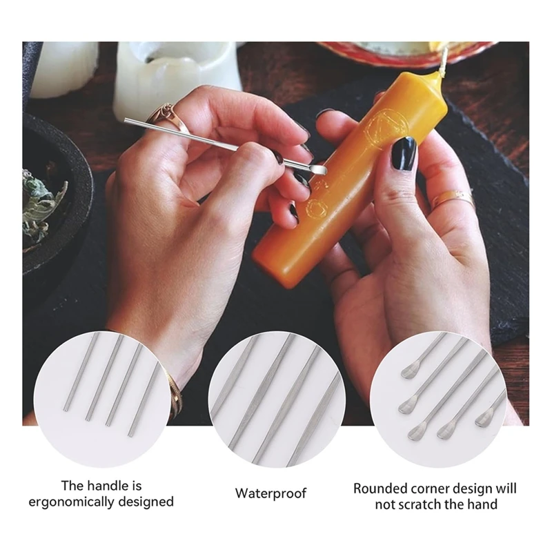 100 pezzi strumento per intagliare la cera bastoncini di cera Kit di strumenti per scultura di cera concentrata cucchiaio per scolpire Set di strumenti per la rimozione del cerume
