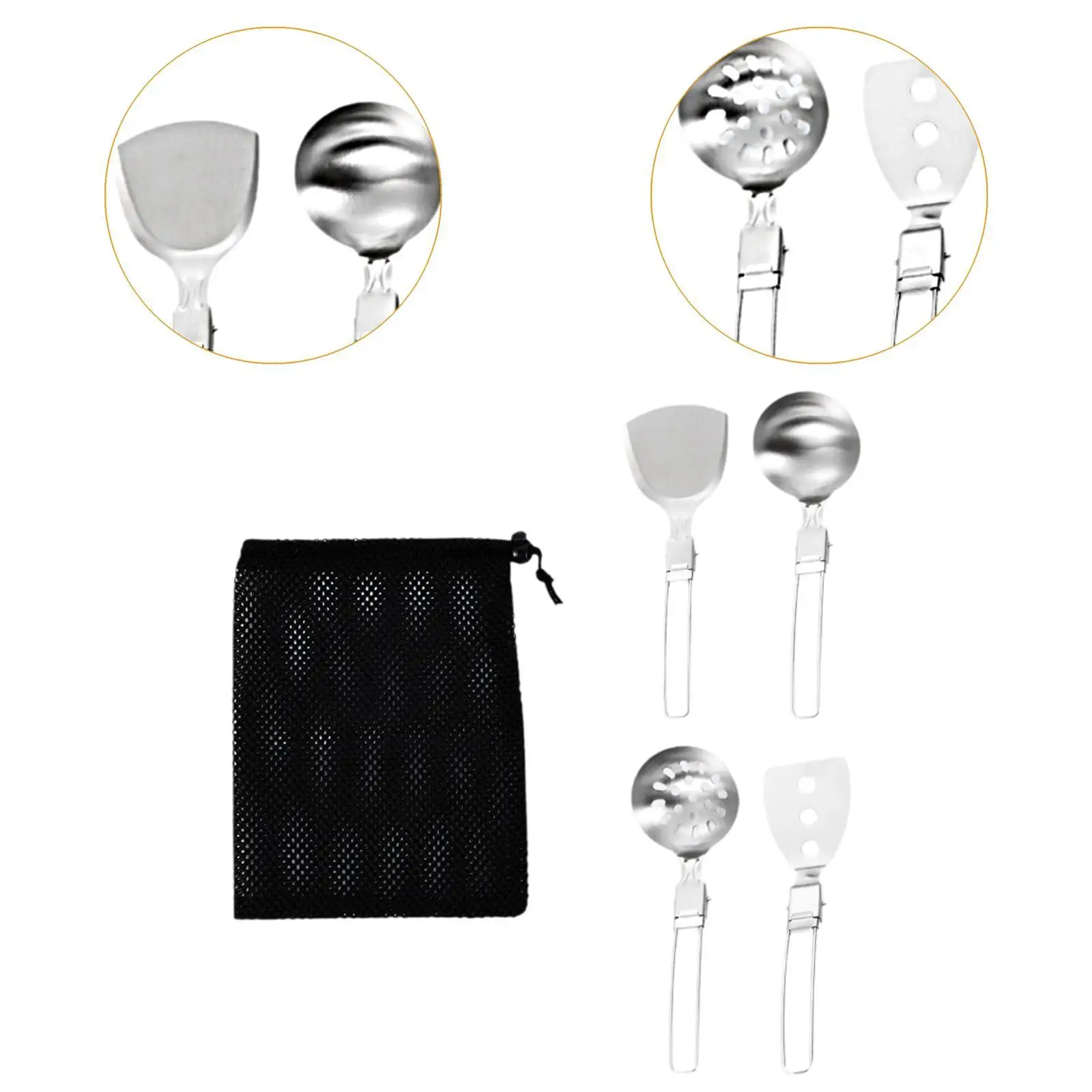 مجموعة أدوات الطبخ للتخييم معدات المطبخ الخارجية مع حقيبة شبكية للتخييم والمطبخ #5