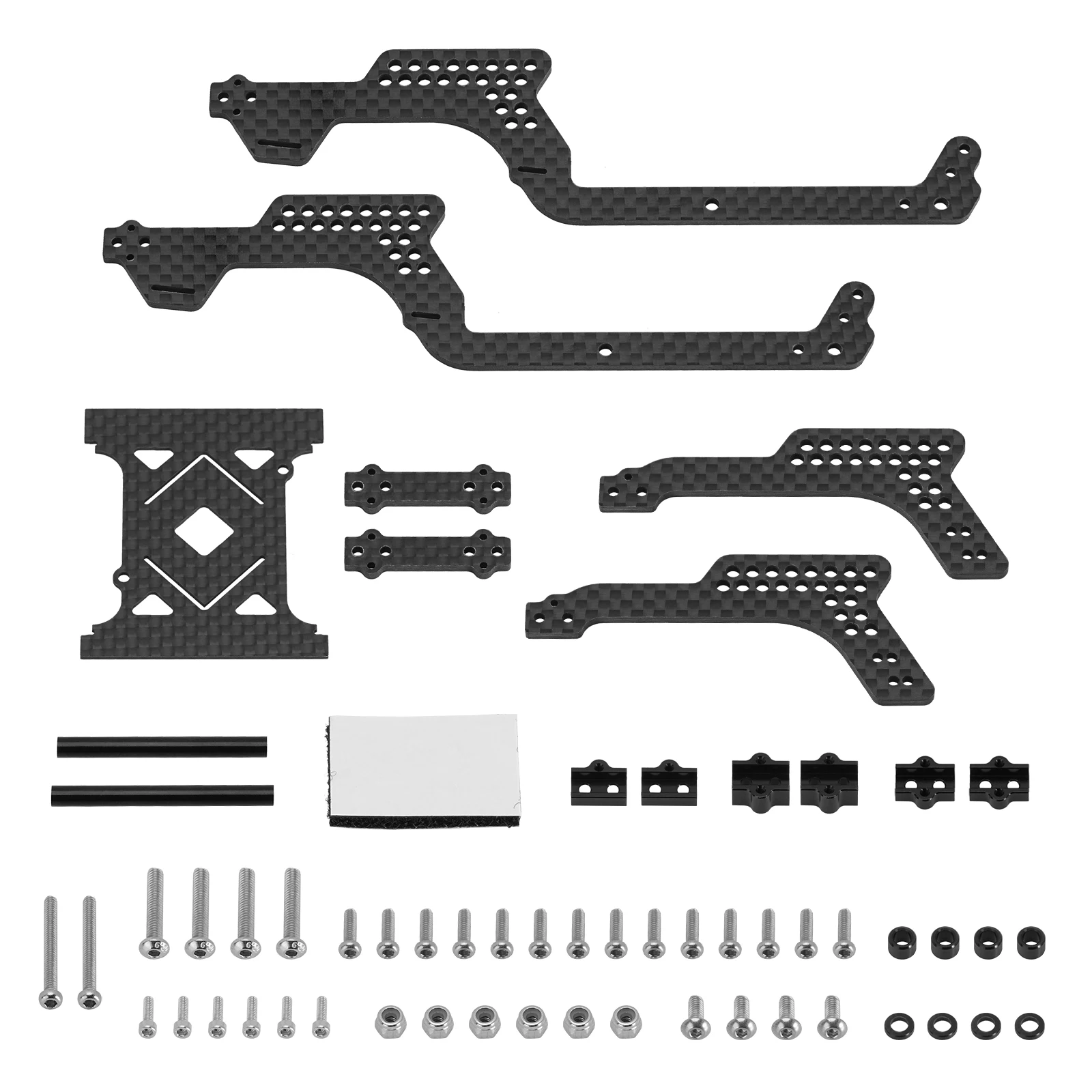 INJORA Universele LCG Koolstofvezel Chassis Frame Batterij Lade voor 1/18 RC Crawler TRX4M Defender Bronco K10 F150 (4M-89 4M-78)