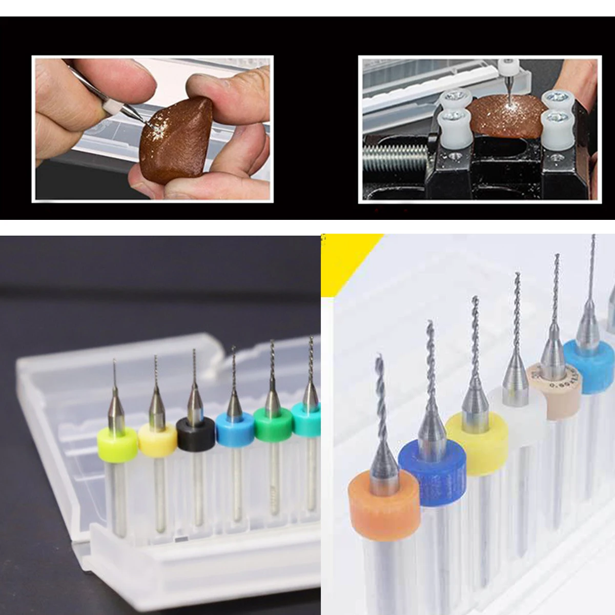 

Punching Drill Bits Set Multi-Type Amber Beeswax Jade Jewellery Crafts Tungsten Carbide Alloy Drill Bits Spiral Step Drill Bits