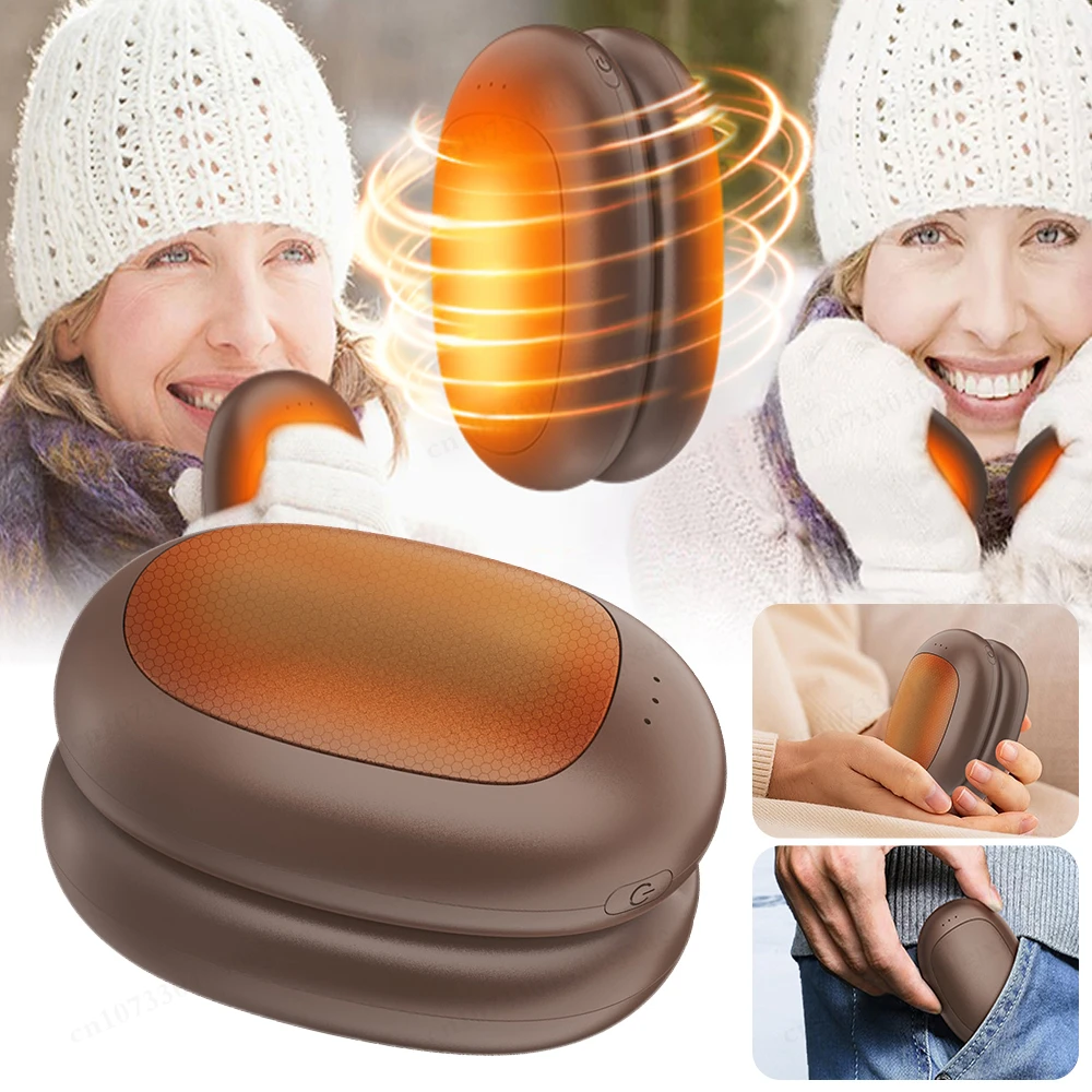 2 in 1 Magnetic Rechargeable Hand Warmers Electric Portable Handwarmers Ergonomic Compact Pocket Heater Tech Gifts Outdoors