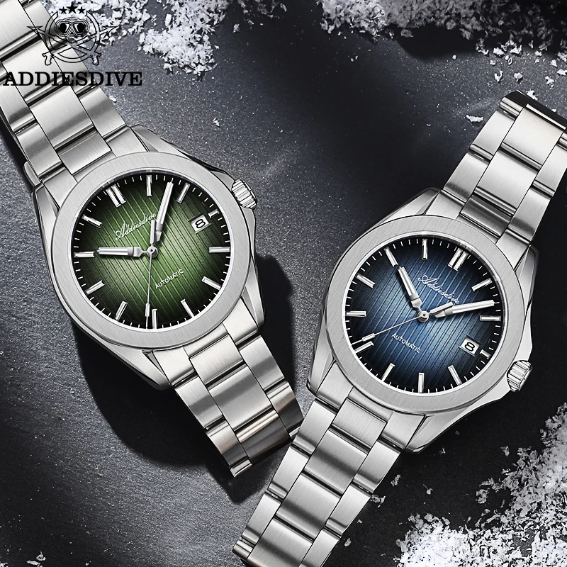 ADDIESDIVE Men Luxury Automatic Mechanical Watch Super Luminous 20Bar Waterproof Sapphire Mirror Glass Steel Analog Wristwatches