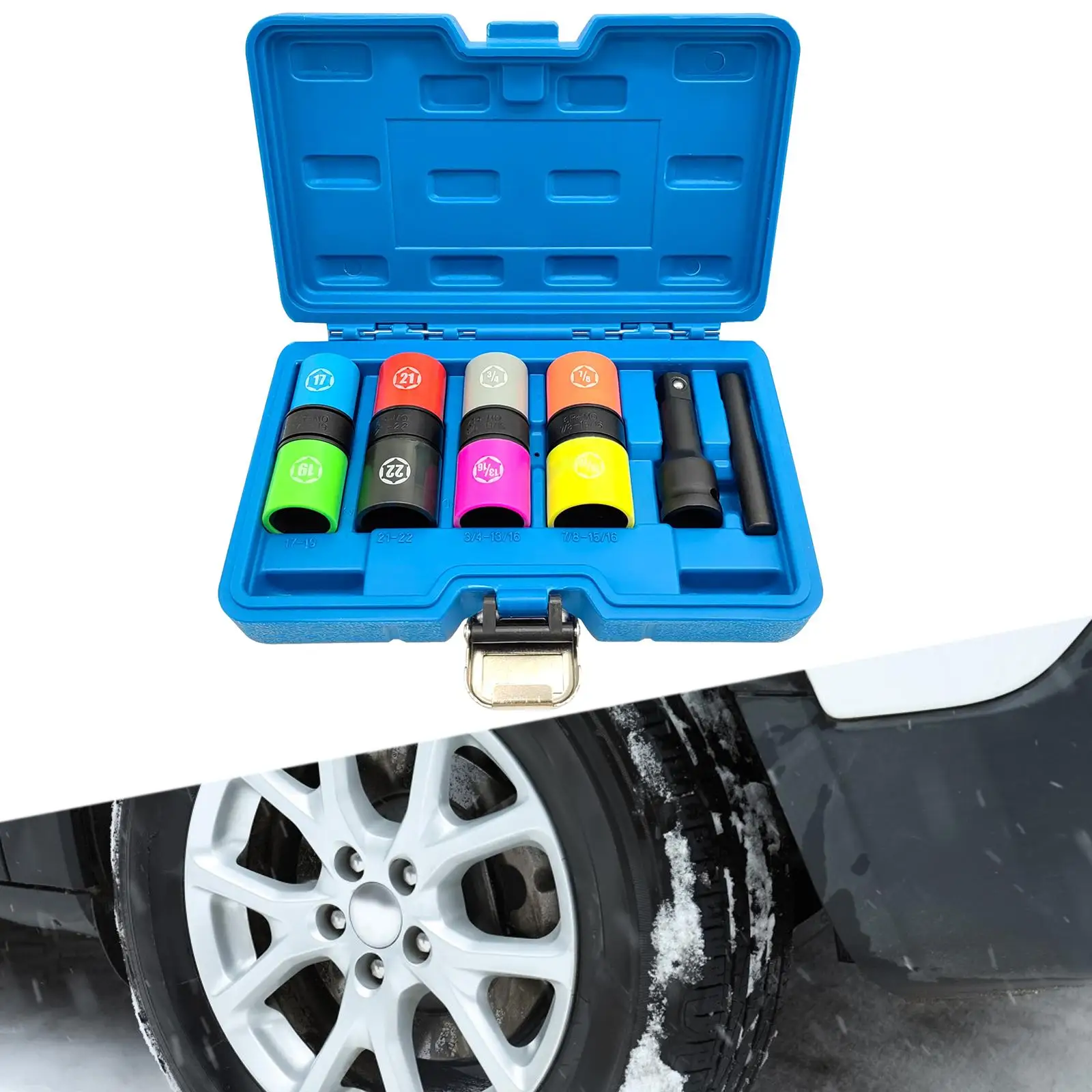 Lug Nut Socket Set Thin Wall Wheel Nut Socket Durable Lug Nut Removal Tool